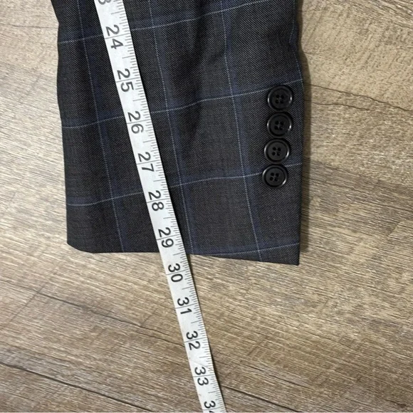 BROOKS BROTHERS Explorer Regent Fit Blazer 40L Gray Plaid Two Button Window Pane - Picture 11 of 11